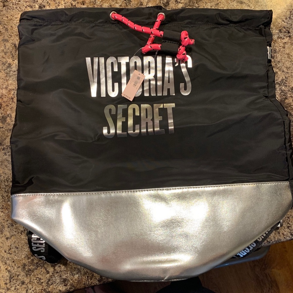 NWT Victoria’s Secret Drawstring Backpack pink